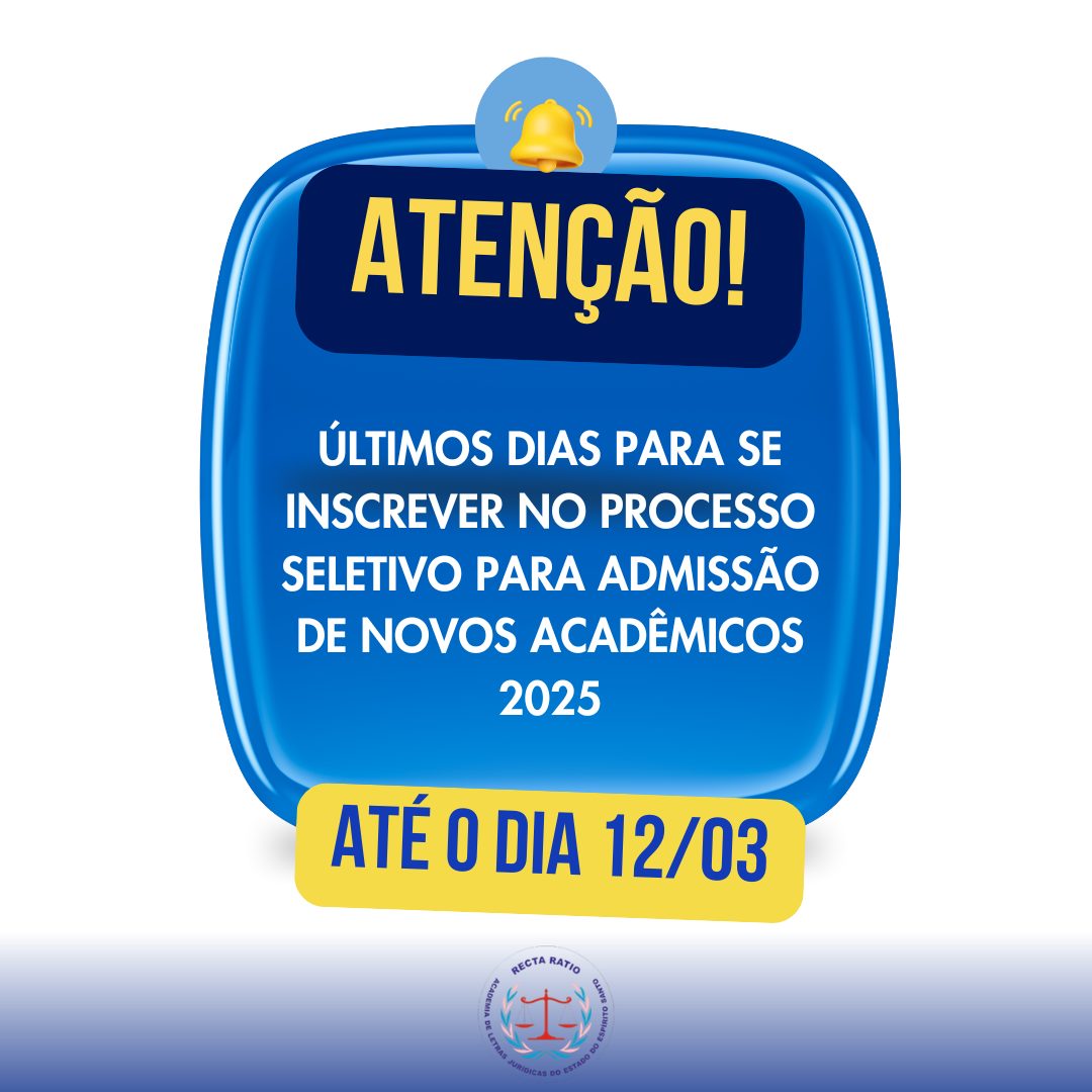 Últimos dias de inscrição para admissão de novos acadêmicos