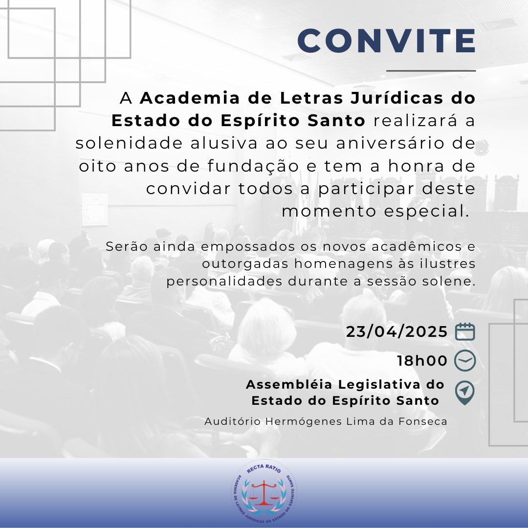 Convite para a solenidade de aniversário da ACALEJES