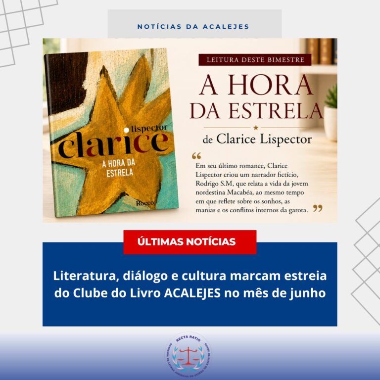 Arte de divulgação do 1º Encontro do Clube do Livro: A Hora da Estrela